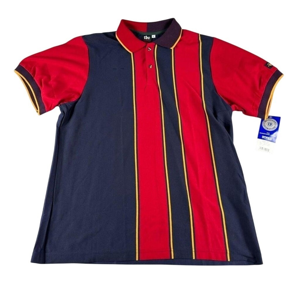 NWT VTG Taco Bell Collection Barco Polo Shirt Mens XL Navy Red Striped 90s NWT